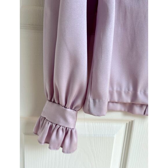 Vintage Ruffled Collar Lavender Blouse Size Medium | Princess Di Style - Picture 4 of 7
